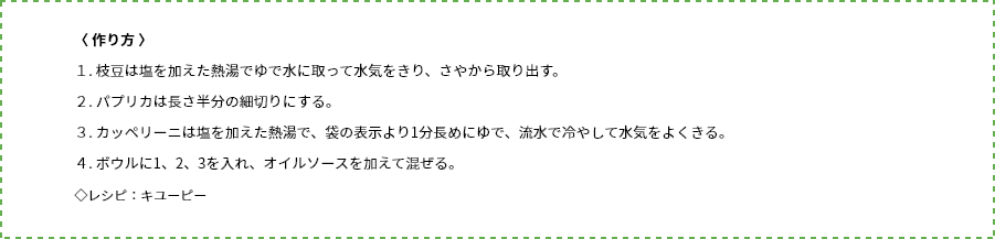 生ハムと枝豆の冷製パスタの作り方