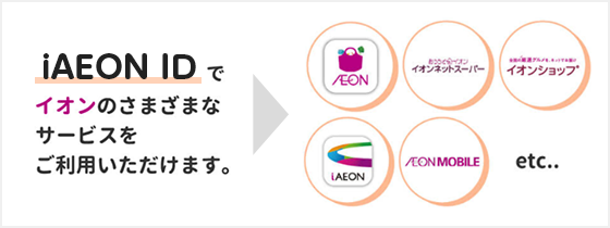 iAEON IDでイオンのさまざまなサービスをご利用いただけます。